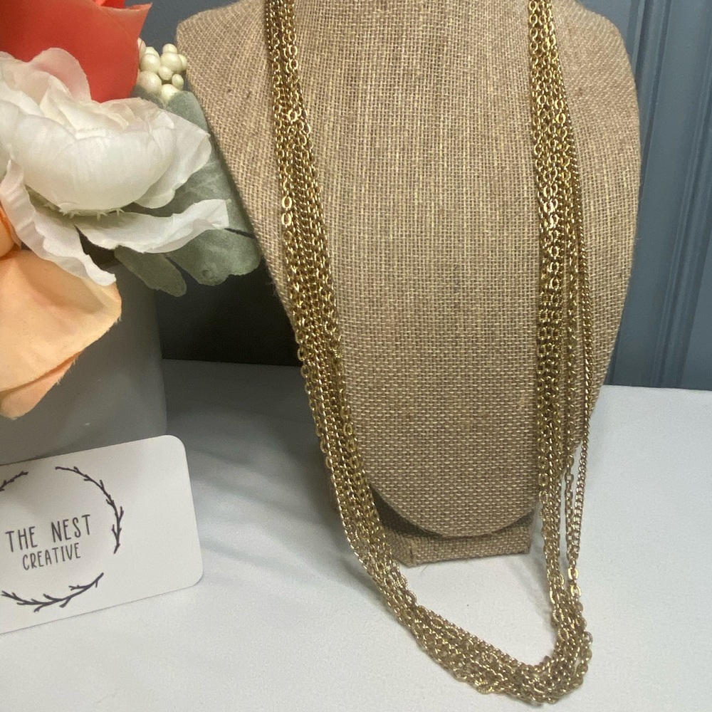 Vintage 3 Layer Gold Chain Necklace